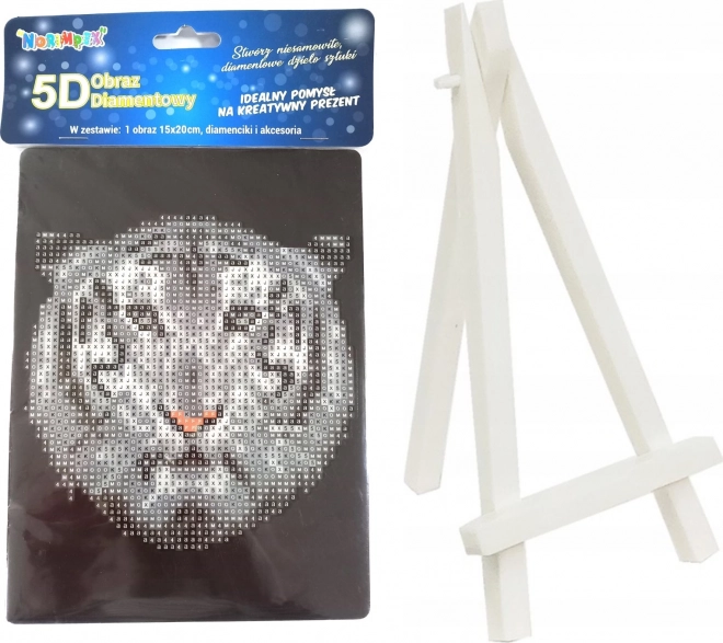 Peinture diamant tigre blanc 15 × 20 cm avec support – NORIMPEX