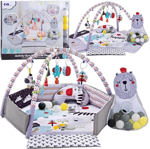 Tapis de jeu pour bébé contrasté avec balles