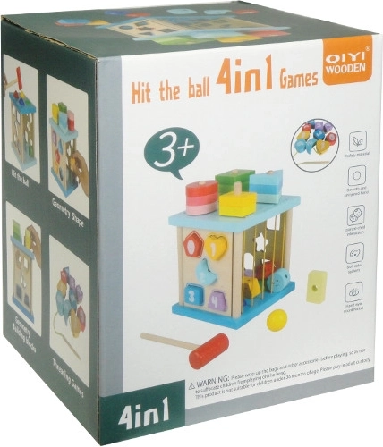 Trieur éducatif en bois 4-en-1 pour enfants