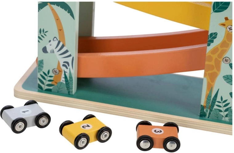 Trois petites voitures aux roues caoutchoutées