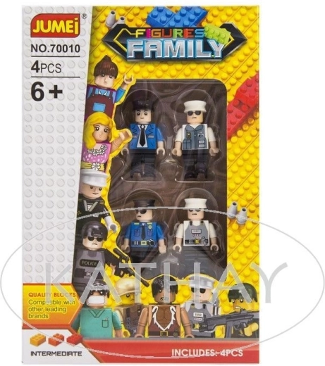 Jumei set de figurines de police (4 pcs) - 1 pièce
