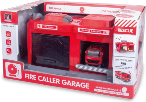 Set de jeu de pompiers – garage avec lumières et sons