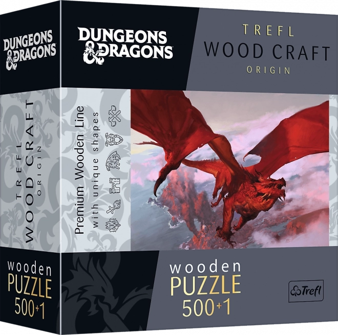 TREFL Puzzle en bois double face Dungeons & Dragons : Dragon rouge antique