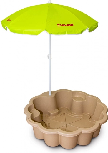 Bac à sable fleur EKO avec parasol beige DOLONI