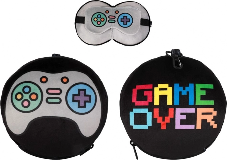 coussin de voyage avec masque let's play