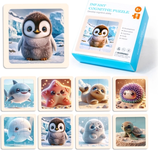 Puzzle en bois mer, 8 pièces