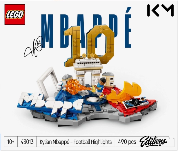 Minifigurine de Kylian Mbappé en pose d’action