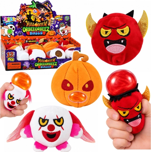 Antistress à presser en peluche avec paillettes, motif Halloween - 1 pièce