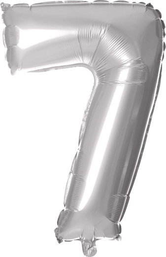 Ballon en feuille chiffre 7 argenté 30 cm TORO