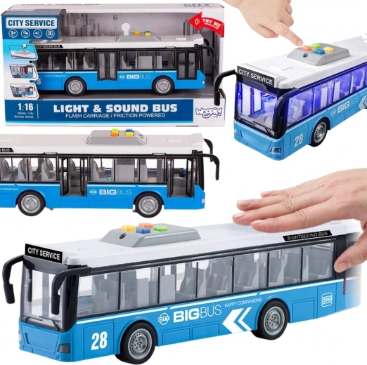 Autobus urbain interactif WOOPIE 1:16 avec effets et portes ouvrantes