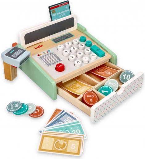 Caisse enregistreuse pastel - jouet en bois