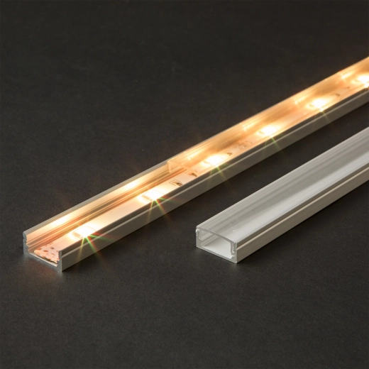 Cache transparent pour profilé LED en aluminium