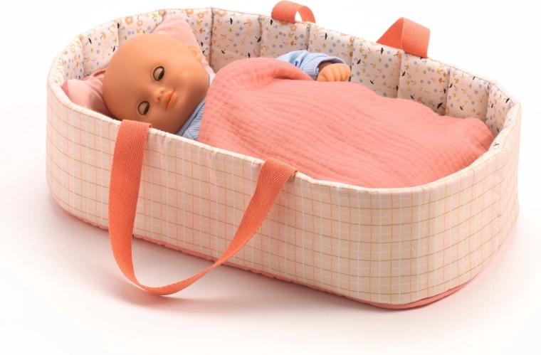 DJECO Sac pour poupée Rayures Roses