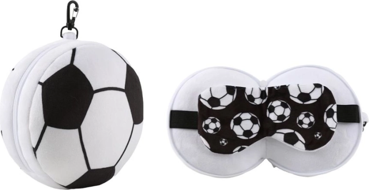 I-Total coussin de voyage en forme de ballon de football avec masque pour les yeux