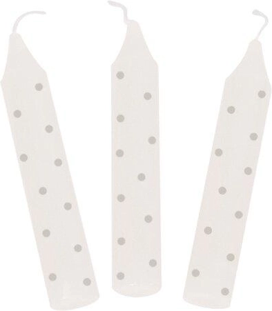 Lot de bougies d’anniversaire à pois gris