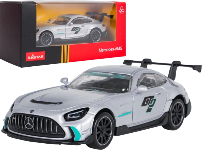 Modèle métallique Mercedes-AMG GT2 RASTAR à l’échelle 1:43, argenté