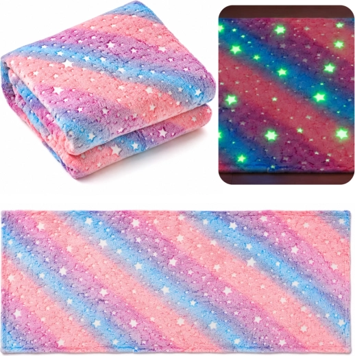 Tapis enfant pastel phosphorescent avec étoiles, 160 × 80 cm