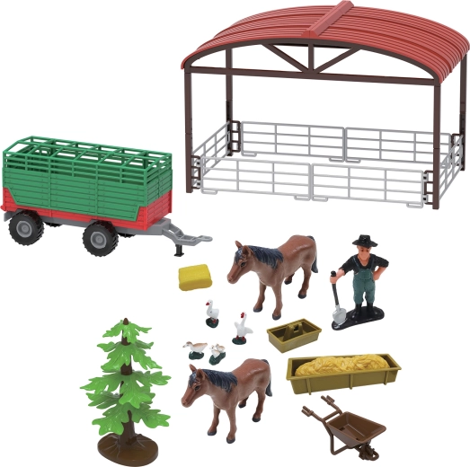 Set de jeu ferme avec tracteur et remorque avec lumières et sons, 16 pcs