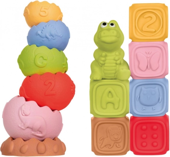 Jeu de construction Montessori et pyramide sensorielle 13 pcs