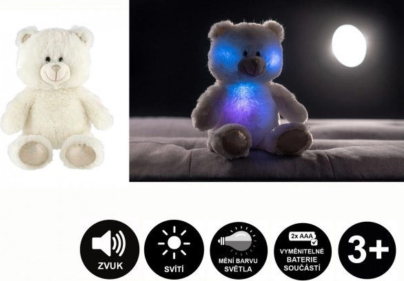 Snílek ours en peluche blanc 40 cm avec éclairage et son