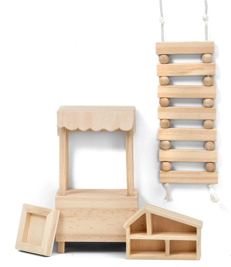 Accessoires DIY en bois naturel prêts à personnaliser