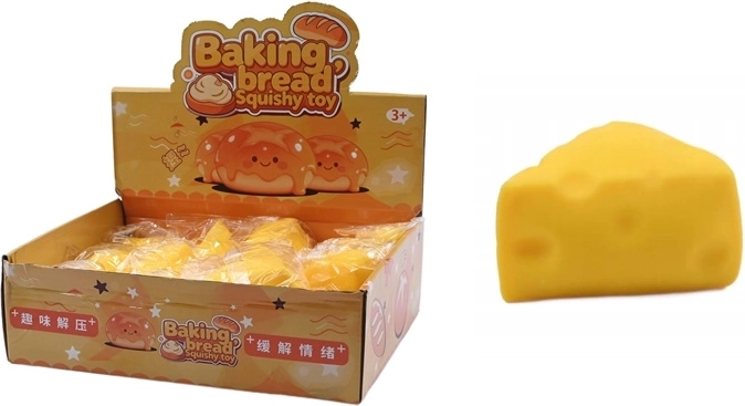 Jouet antistress à presser en forme de fromage - 1 pièce