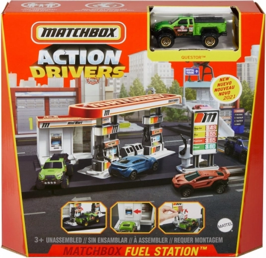 Station-service Matchbox Action Drivers avec voiture Questor