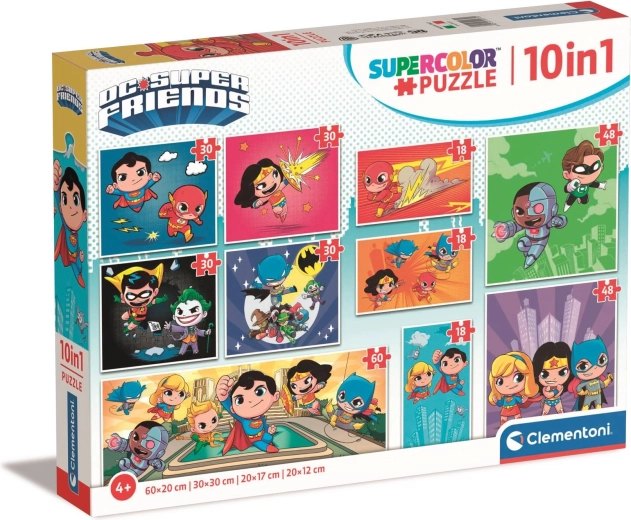 Puzzle DC Super Friends 10 en 1 CLEMENTONI