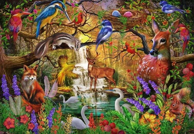 Puzzle Bluebird Forêt dorée 1000 pièces