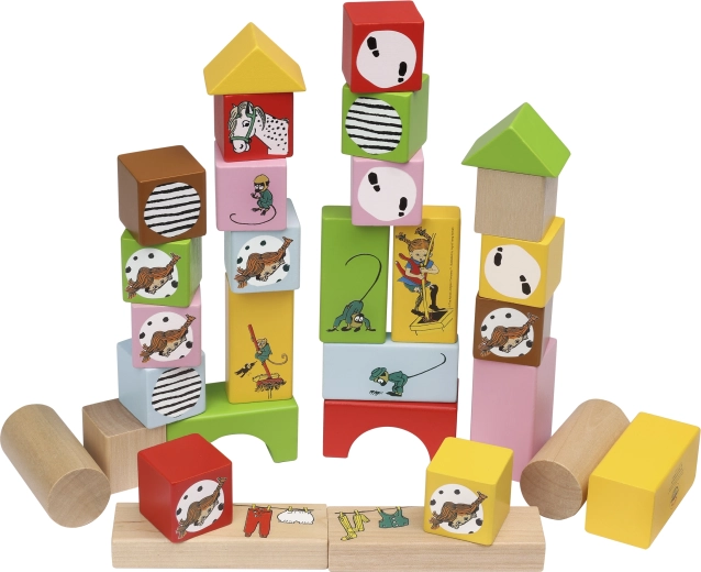 Cubes en bois Pippi Longstocking – set de 30 pièces