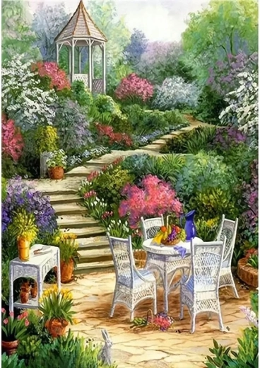 Norimpex Peinture par numéros Petit-déjeuner au jardin 40 × 50 cm