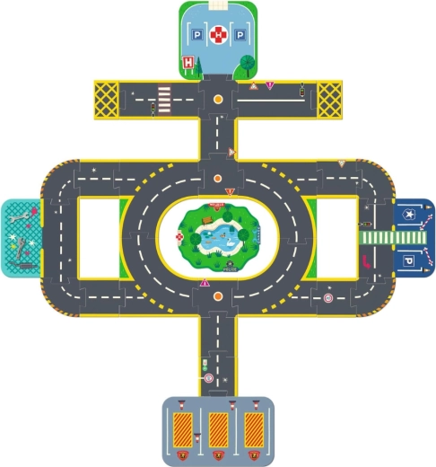 Grand rond-point et héliport