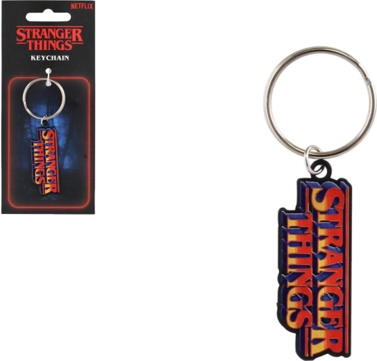 Porte-clés en métal Stranger Things avec logo WSQK