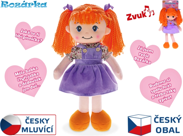 Poupée parlante Rozárka 35 cm – poupée en peluche douce pour les tout-petits