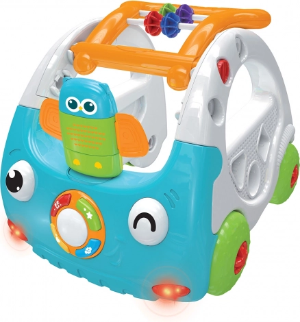 Trotteur d’activité 3-en-1 pour enfants – petite voiture bleue