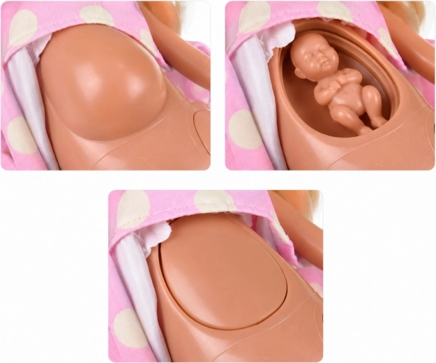 Ventre rotatif de la maman avec le bébé à l’intérieur