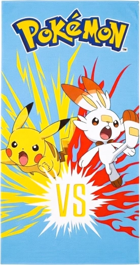 Serviette de bain à séchage rapide Pokémon Pikachu et Scorbunny