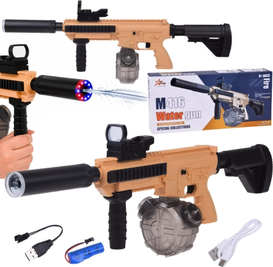 Pistolet à eau électrique M416 avec éclairage LED
