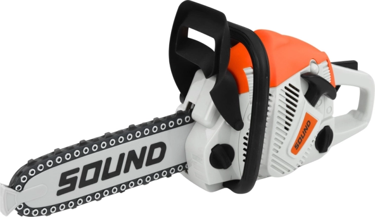 Tronçonneuse avec sons et chaîne rotative