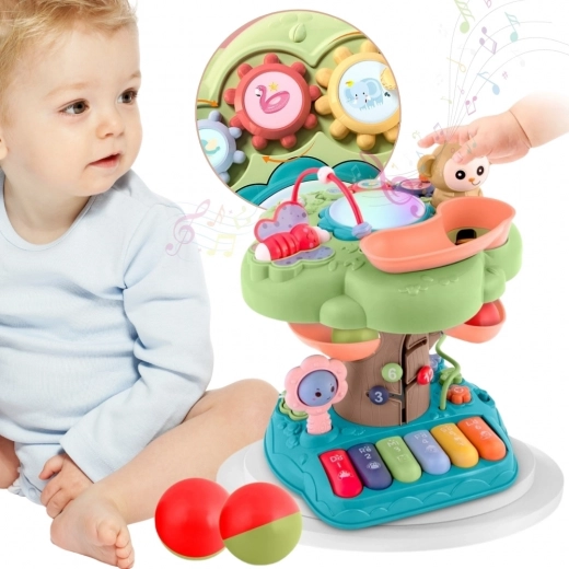 Arbre éducatif interactif Woopie avec tambour LED et mini piano