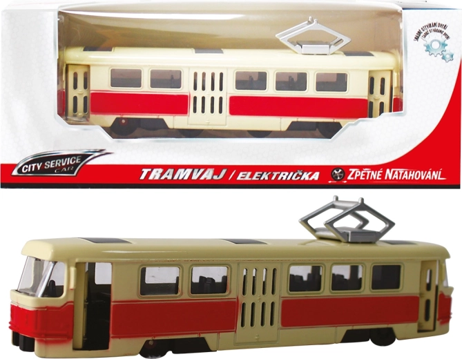 Tramway en métal 1:90 rouge à rétrofriction