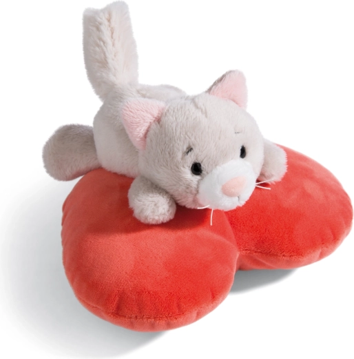 Chaton en peluche NICI tout doux avec cœur 13 cm Green