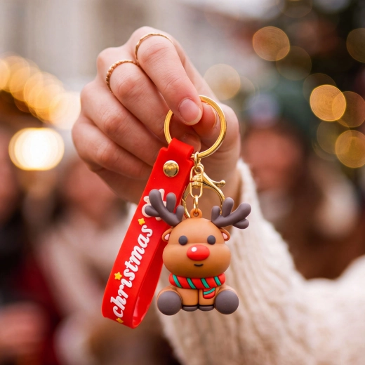 Porte-clés de Noël avec figurine en TPR - 1 pièce