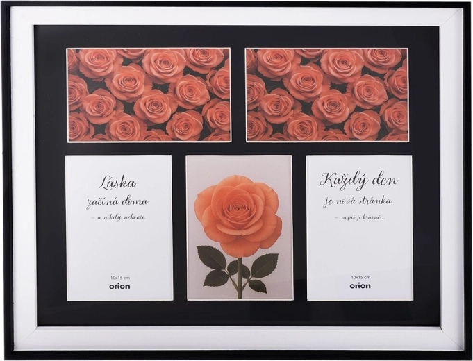 Cadre photo collage en bois pour 5 photos 10 × 15 cm, noir