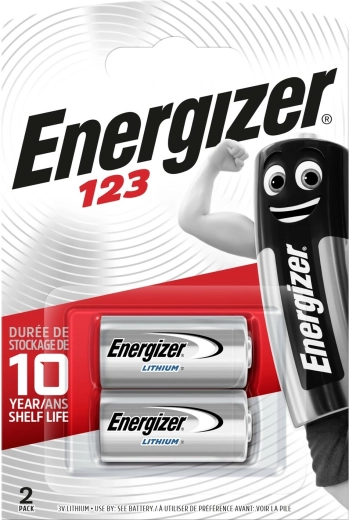 Piles au lithium ENERGIZER 123 CR123A 3 V, 2 pcs