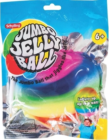 Balle jelly jumbo arc-en-ciel avec pompe