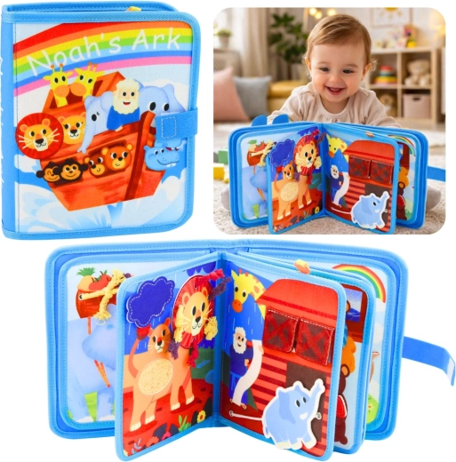 Livre sensoriel en feutre Arche de Noé 3D pour enfants