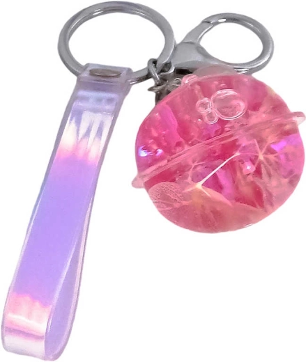 Porte-clés avec boule pailletée 4 cm et mousqueton - 1 pièce