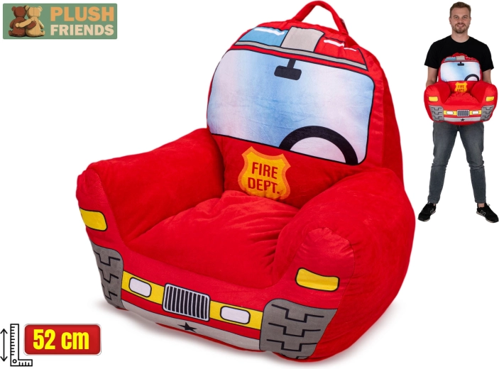 Plush Friends fauteuil pour enfant en peluche avec motif services de secours 52 cm