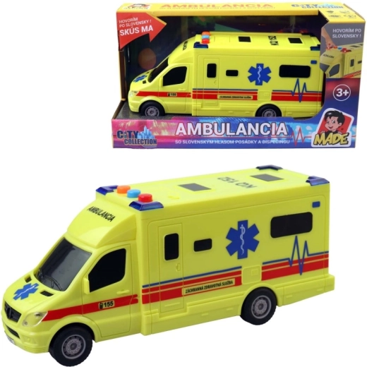 Ambulance SK à friction avec lumière et son - 1 pièce